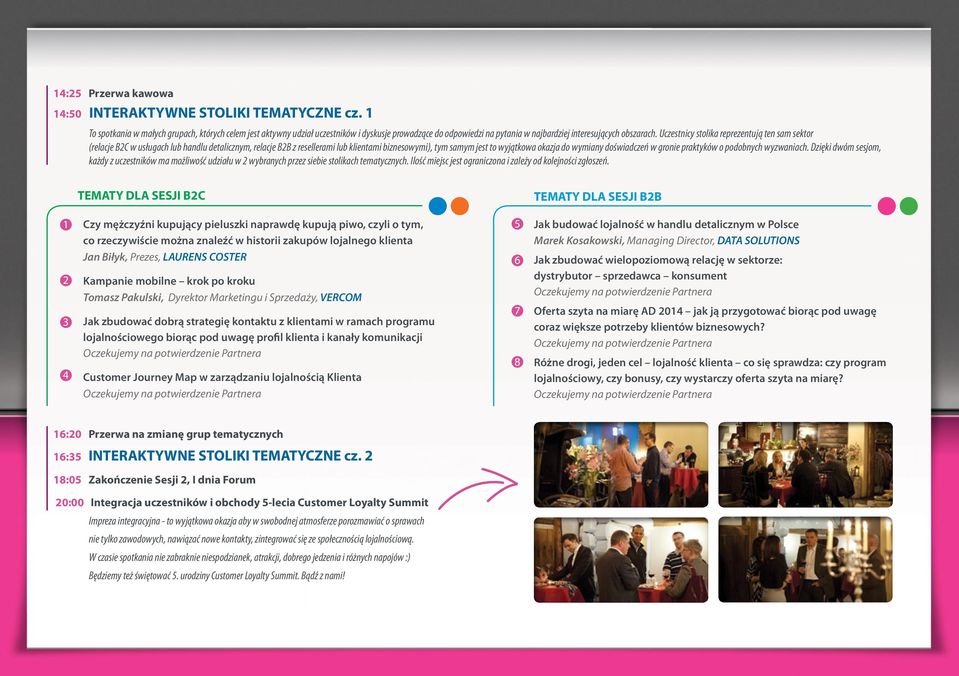 Uczestnicy stolika reprezentują ten sam sektor (relacje B2C w usługach lub handlu detalicznym, relacje B2B z resellerami lub klientami biznesowymi), tym samym jest to wyjątkowa okazja do wymiany