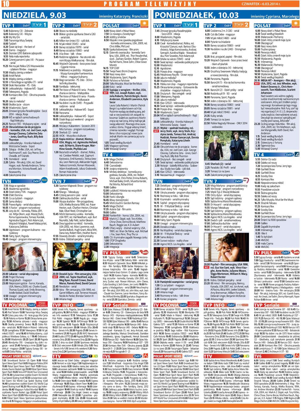 25 Nie ma jak Polska (25) Mazowieckie - szlakiem filmów - magazyn 11.50 Między ziemią a niebem 12.00 Anioł Pański 12.10 Między ziemią a niebem 12.55 U Pana Boga w ogródku (7) 13.