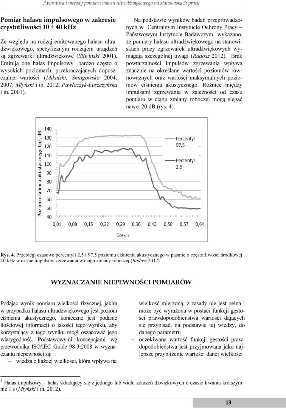 Emitują one hałas impulsowy 3 bardzo często o wysokich poziomach, przekraczających dopuszczalne wartości (Mikulski, Smagowska 2004; 2007; Młyński i in. 2012; Pawlaczyk-Łuszczyńska i in. 2001).