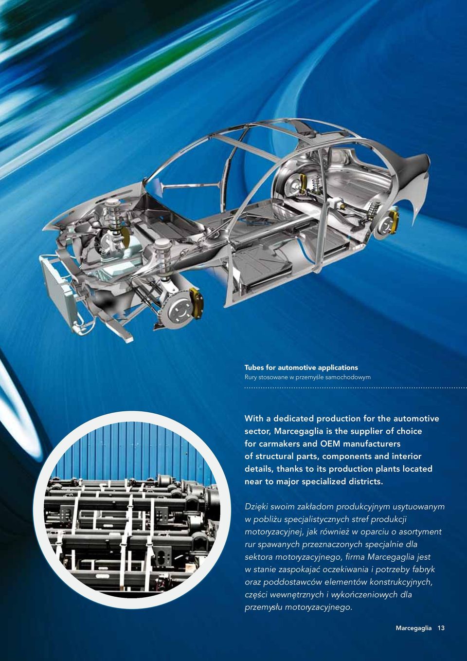 Dzięki swoim zakładom produkcyjnym usytuowanym w pobliżu specjalistycznych stref produkcji motoryzacyjnej, jak również w oparciu o asortyment rur spawanych przeznaczonych specjalnie dla
