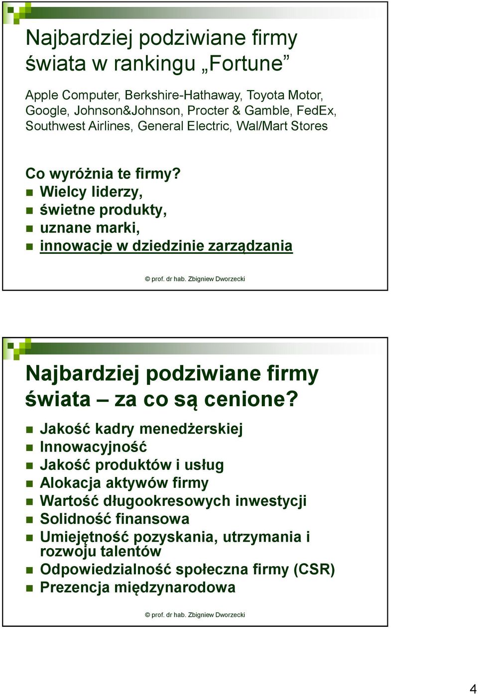 Wielcy liderzy, świetne produkty, uznane marki, innowacje w dziedzinie zarządzania Najbardziej podziwiane firmy świata za co są cenione?