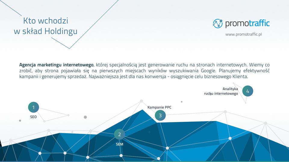 pl Agencja marketingu internetowego, której specjalnością jest generowanie ruchu na stronach internetowych.