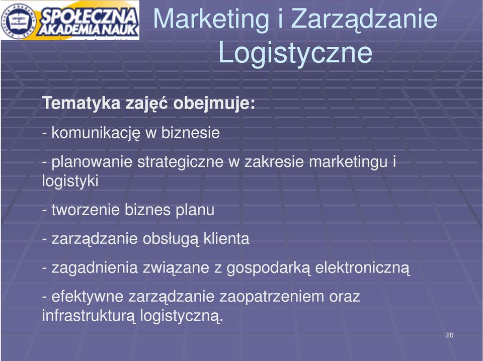 biznes planu - zarządzanie obsługą klienta - zagadnienia związane z gospodarką