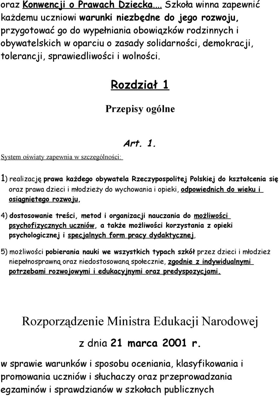 tolerancji, sprawiedliwości i wolności. Rozdział 1 