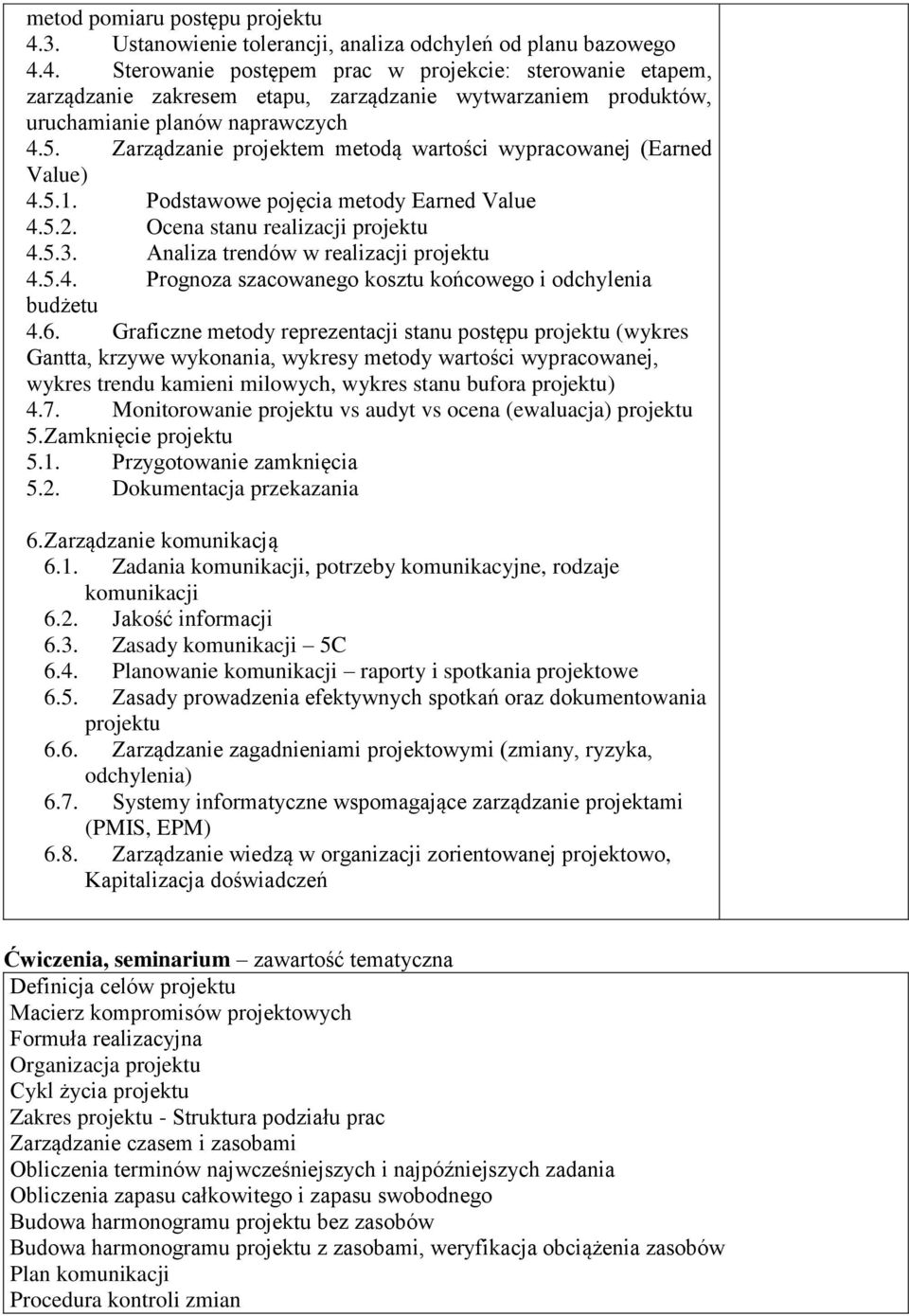 Analiza trendów w realizacji projektu 4.5.4. Prognoza szacowanego kosztu końcowego i odchylenia budżetu 4.6.