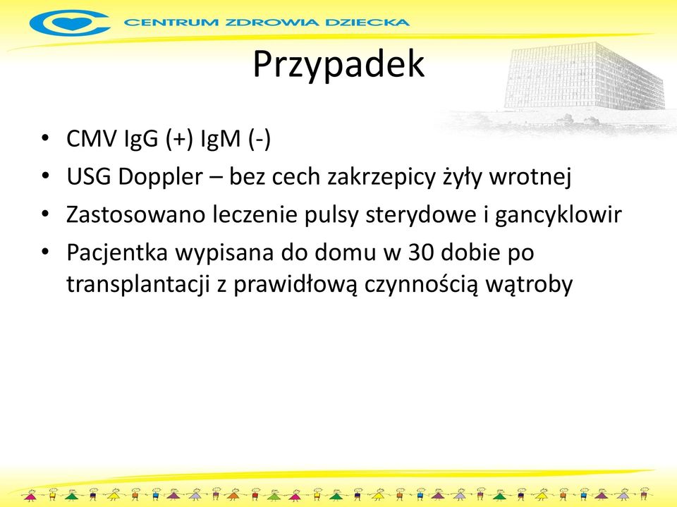 sterydowe i gancyklowir Pacjentka wypisana do domu w