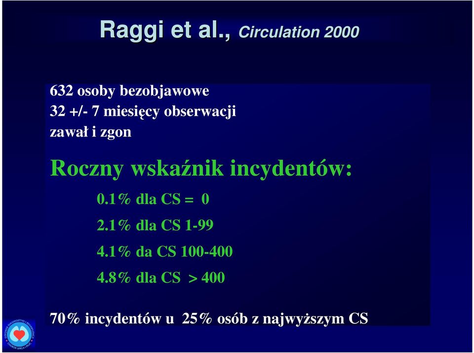 obserwacji zawał i zgon Roczny wskaźnik incydentów: 0.