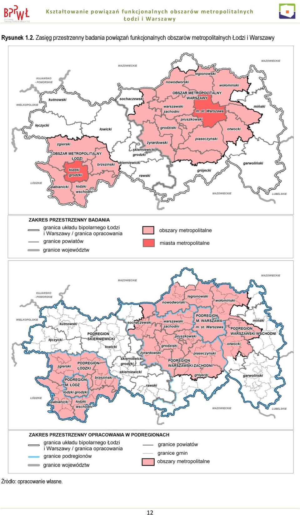 powiązań funkcjonalnych obszarów