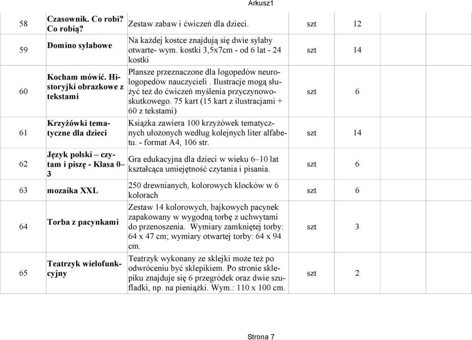 Historyjki obrazkowe z 60 żyć też do ćwiczeń myślenia przyczynowoskutkowego.