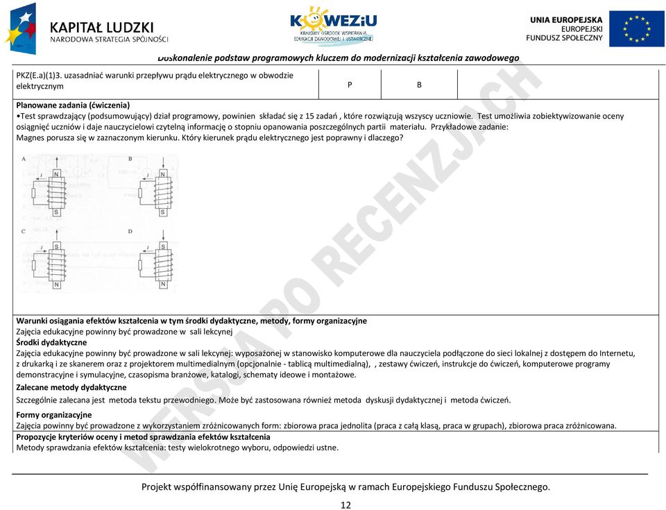 rozwiązują wszyscy uczniowie. Test umożliwia zobiektywizowanie oceny osiągnięć uczniów i daje nauczycielowi czytelną informację o stopniu opanowania poszczególnych partii materiału.