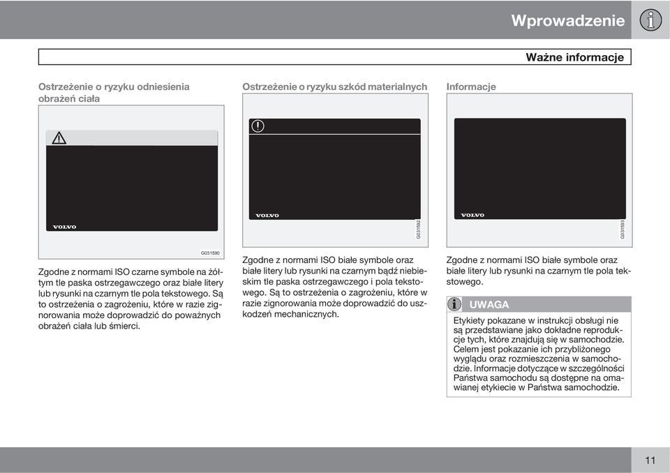 Są to ostrzeżenia o zagrożeniu, które w razie zignorowania może doprowadzić do poważnych obrażeń ciała lub śmierci.