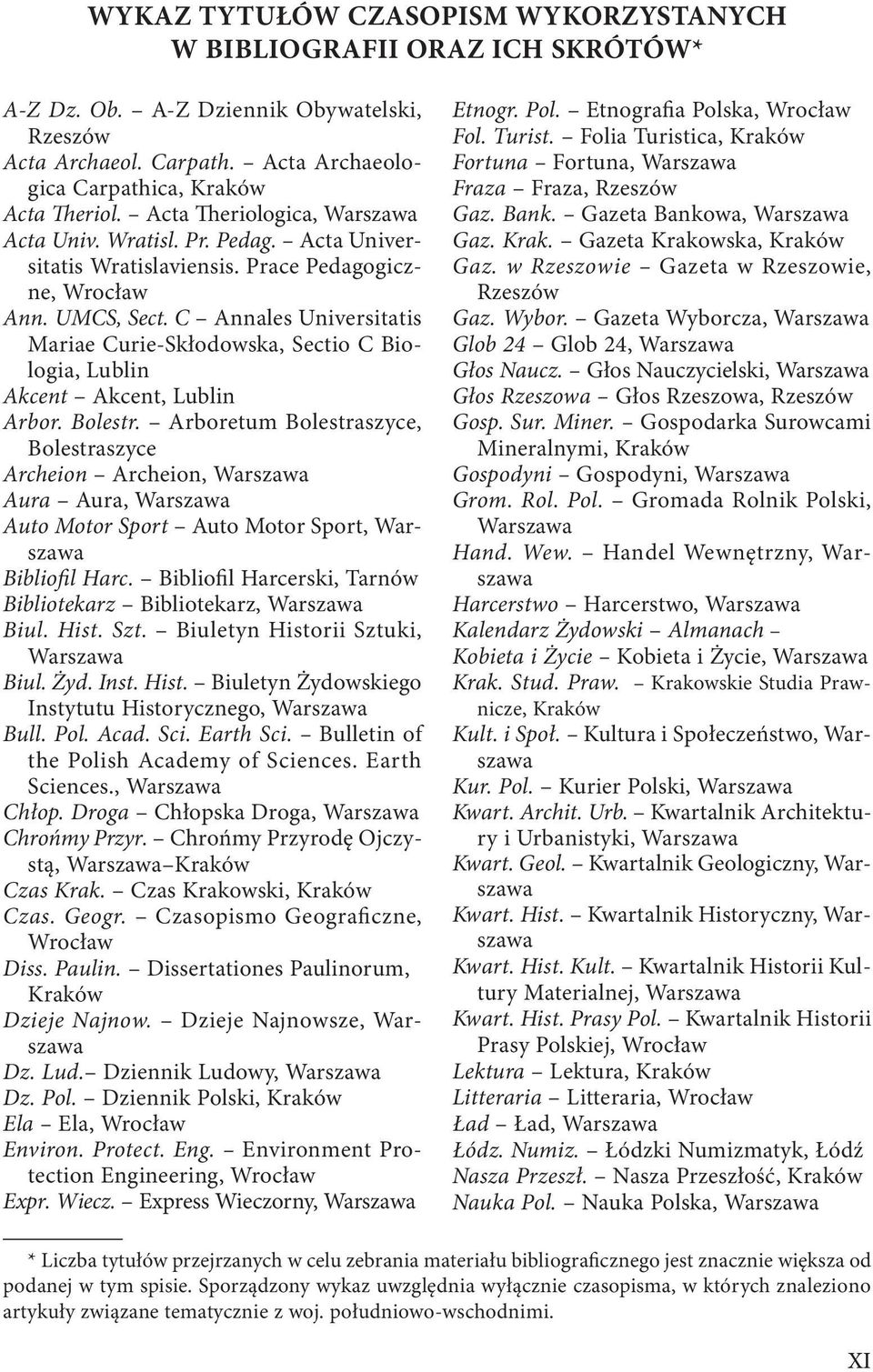 C Annales Universitatis Mariae Curie-Skłodowska, Sectio C Biologia, Lublin Akcent Akcent, Lublin Arbor. Bolestr.