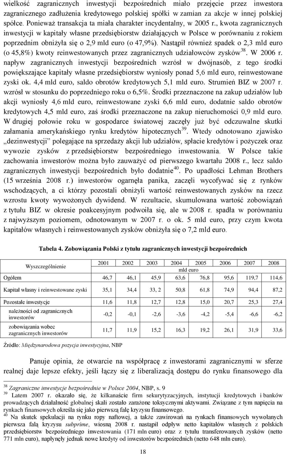 , ota zagranicznych inwestycji w kapitały własne przedsiębiorstw działających w Polsce w porównaniu z rokiem poprzednim obniżyła się o 2,9 mld euro (o 47,9%).