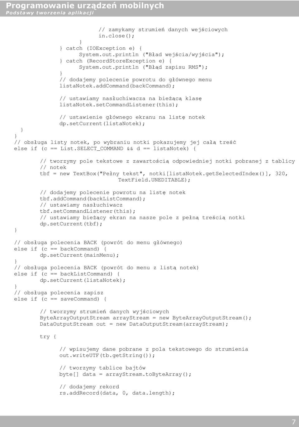 setcurrent(listanotek); // obsługa listy notek, po wybraniu notki pokazujemy jej całą treść else if (c == List.