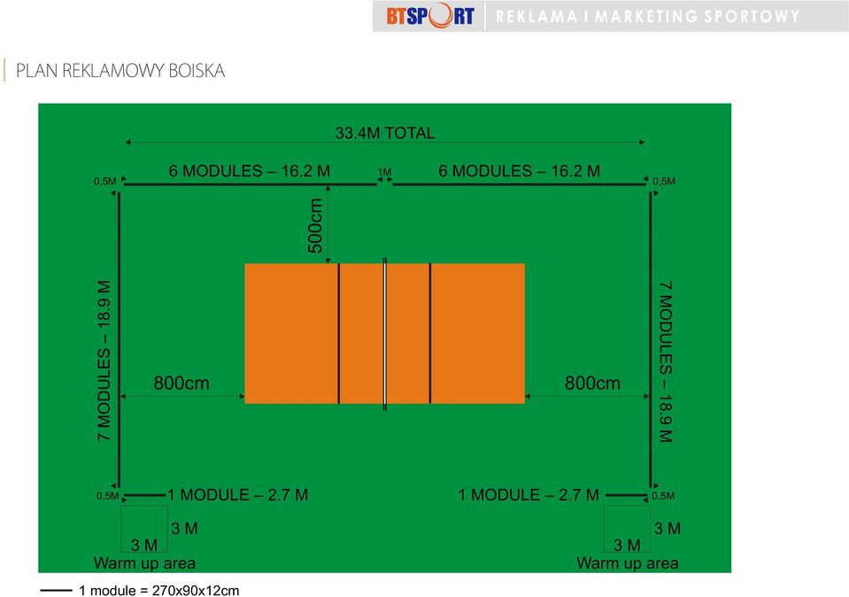 9 M 500cm 800cm 800cm 7 MODULES 18.9 M 1 MODULE 2.