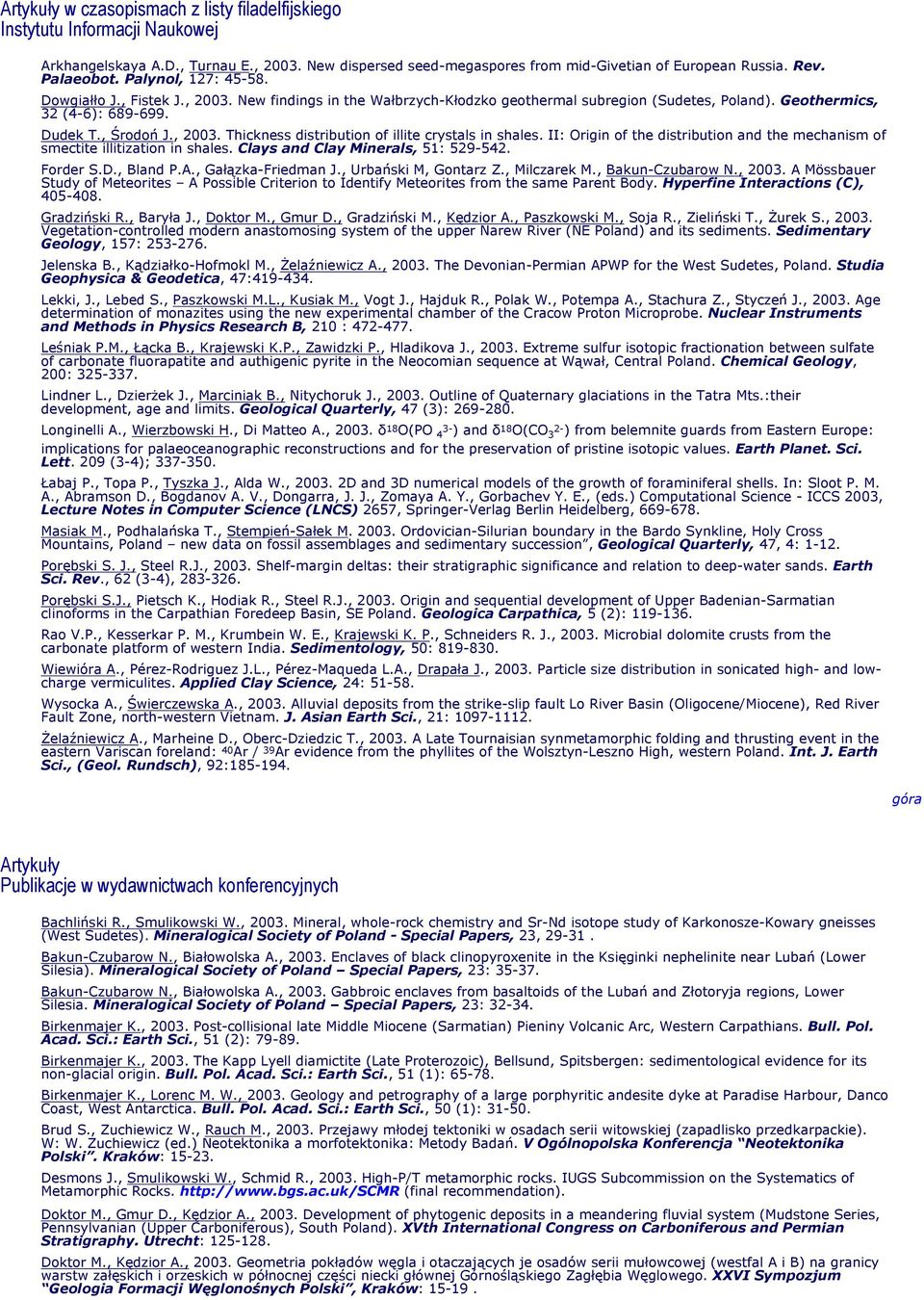 II: Origin of the distribution and the mechanism of smectite illitization in shales. Clays and Clay Minerals, 51: 529-542. Forder S.D., Bland P.A., Gałązka-Friedman J., Urbański M, Gontarz Z.