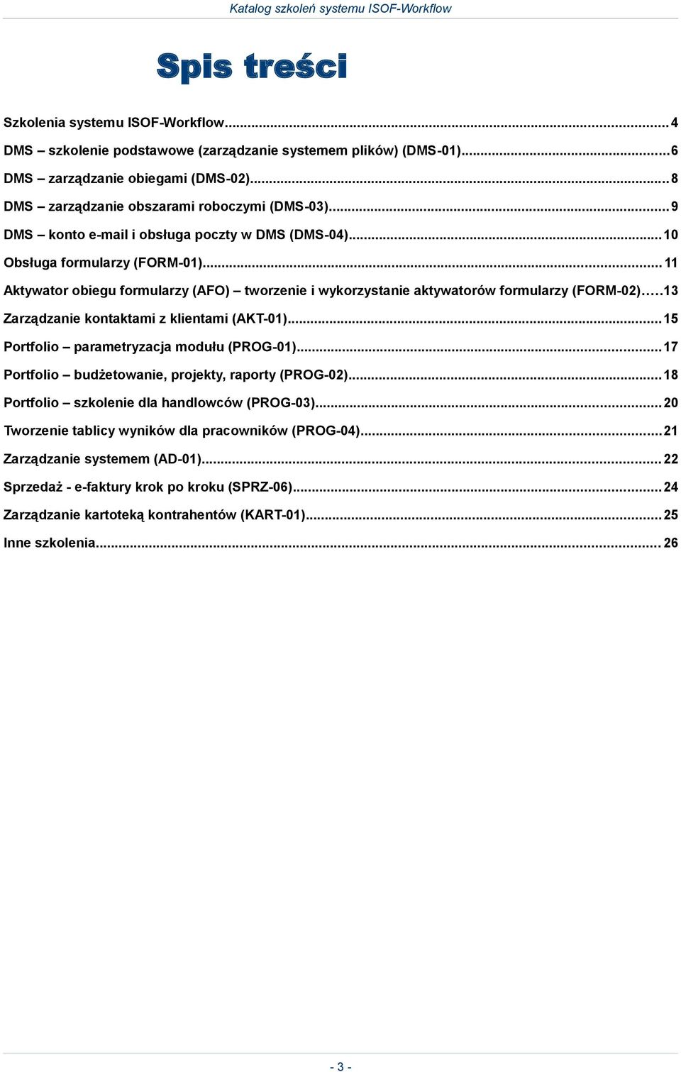 ..13 Zarządzanie kontaktami z klientami (AKT-01)... 15 Portfolio parametryzacja modułu (PROG-01)... 17 Portfolio budżetowanie, projekty, raporty (PROG-02).