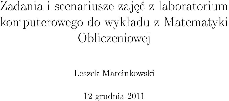 wykªadu z Matematyki