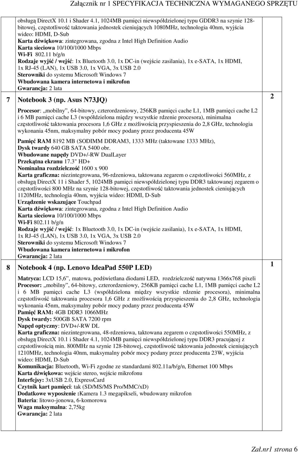 zintegrowana, zgodna z Intel High Definition Audio Karta sieciowa 10/100/1000 Mbps Wi-Fi 802.11 b/g/n Rodzaje wyjść / wejść: 1x Bluetooth 3.