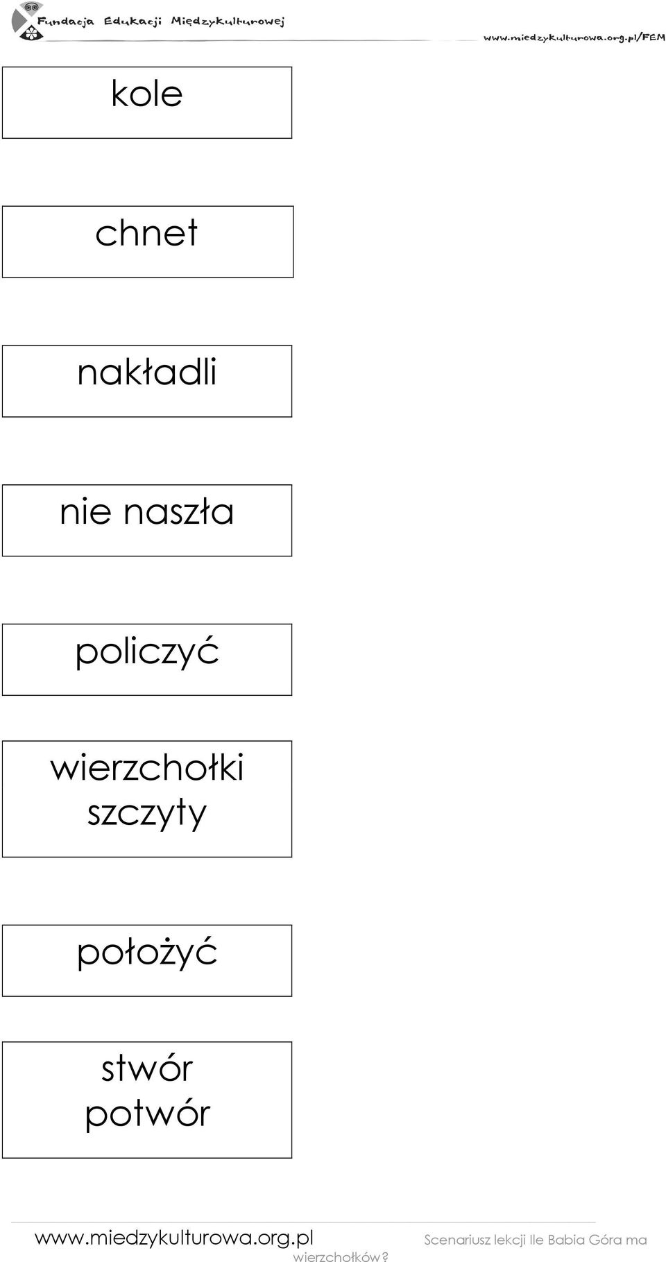 wierzchołki szczyty