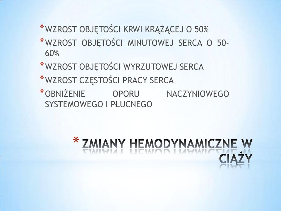 OBJĘTOŚCI WYRZUTOWEJ SERCA WZROST CZĘSTOŚCI