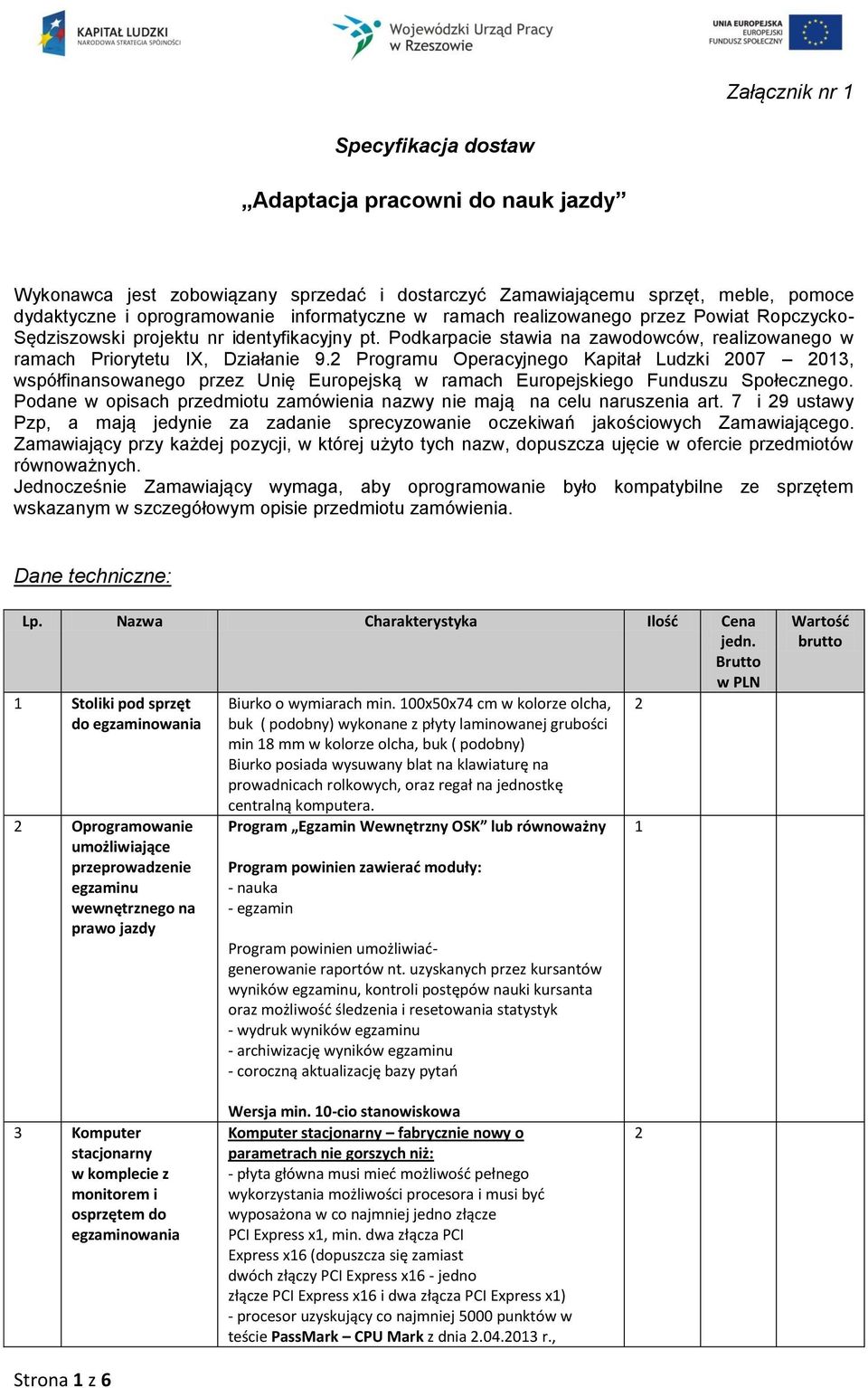 2 Programu Operacyjnego Kapitał Ludzki 2007 203, współfinansowanego przez Unię Europejską w ramach Europejskiego Funduszu Społecznego.