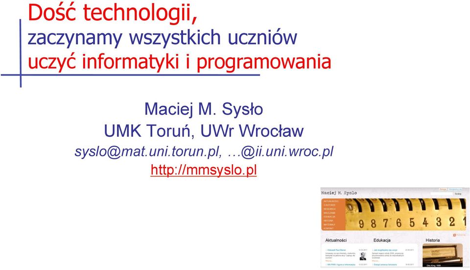 programowania UMK Toruń, UWr Wrocław