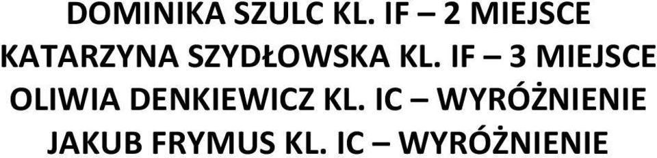 KL. IF 3 MIEJSCE OLIWIA DENKIEWICZ