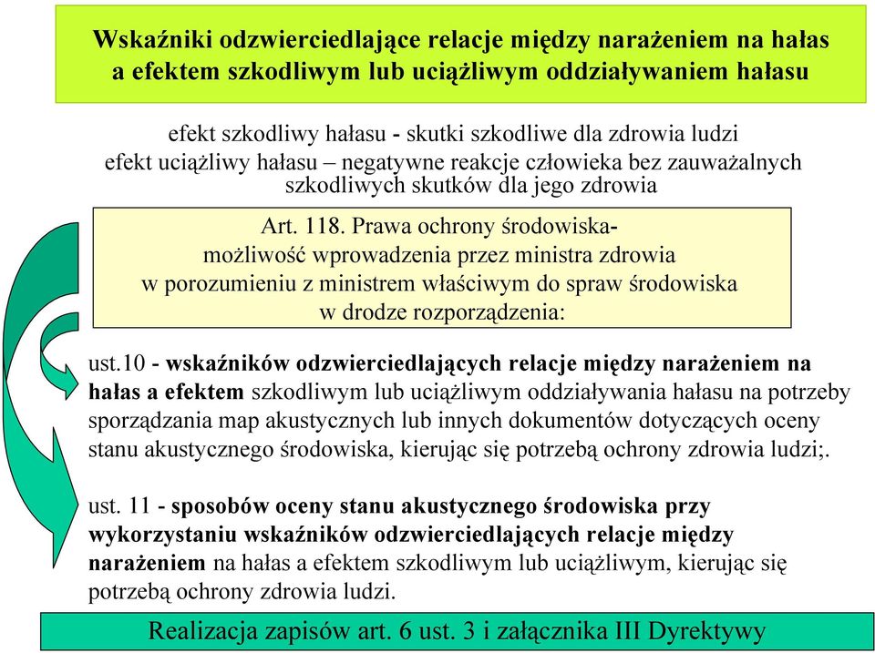 Prawa ochrony środowiskamożliwość wprowadzenia przez ministra zdrowia w porozumieniu z ministrem właściwym do spraw środowiska w drodze rozporządzenia: ust.