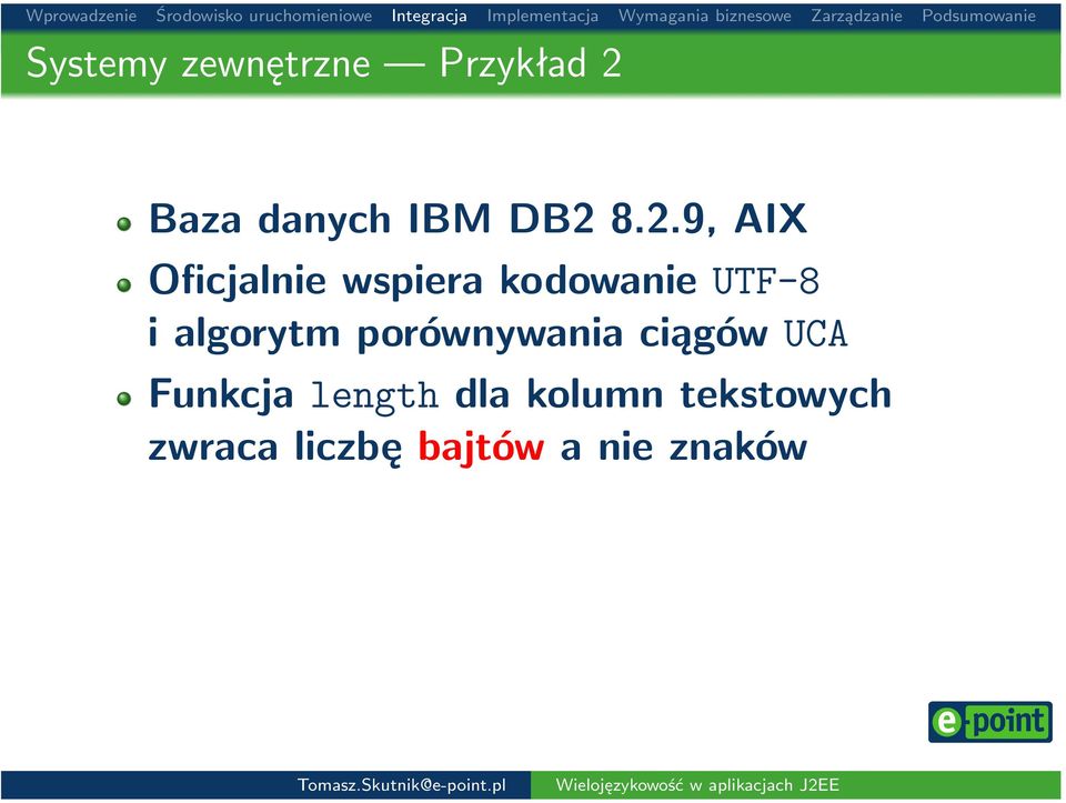 algorytm porównywania ciągów UCA Funkcja length