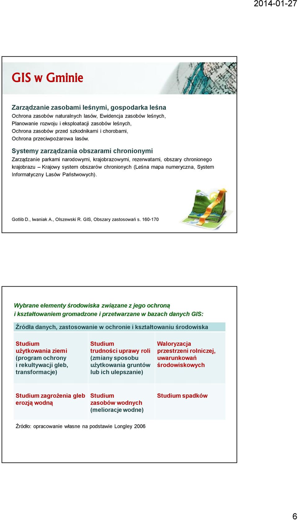 Systemy zarządzania obszarami chronionymi Zarządzanie parkami narodowymi, krajobrazowymi, rezerwatami, obszary chronionego krajobrazu Krajowy system obszarów chronionych (Leśna mapa numeryczna,