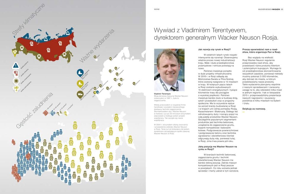 Nowogród Sarańsk Wołgograd Kazań Samara Jekaterynburg Wywiad z Vladimirem Terentyevem, dyrektorem generalnym Wacker Neuson Rosja.