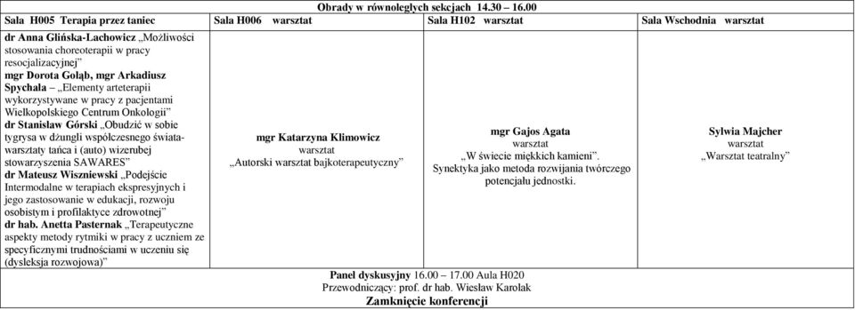 Elementy arteterapii wykorzystywane w pracy z pacjentami Wielkopolskiego Centrum Onkologii dr Stanisław Górski Obudzić w sobie tygrysa w dżungli współczesnego światay tańca i (auto) wizerubej