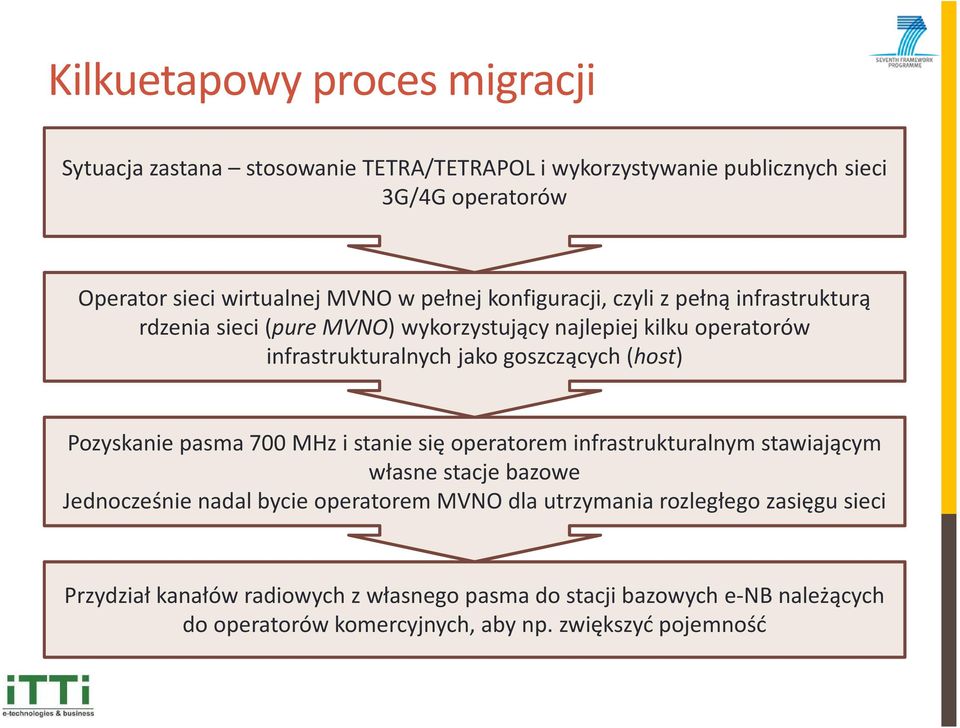 (host) Pozyskanie pasma 700 MHz i stanie się operatorem infrastrukturalnym stawiającym własne stacje bazowe Jednocześnie nadal bycie operatorem MVNO dla