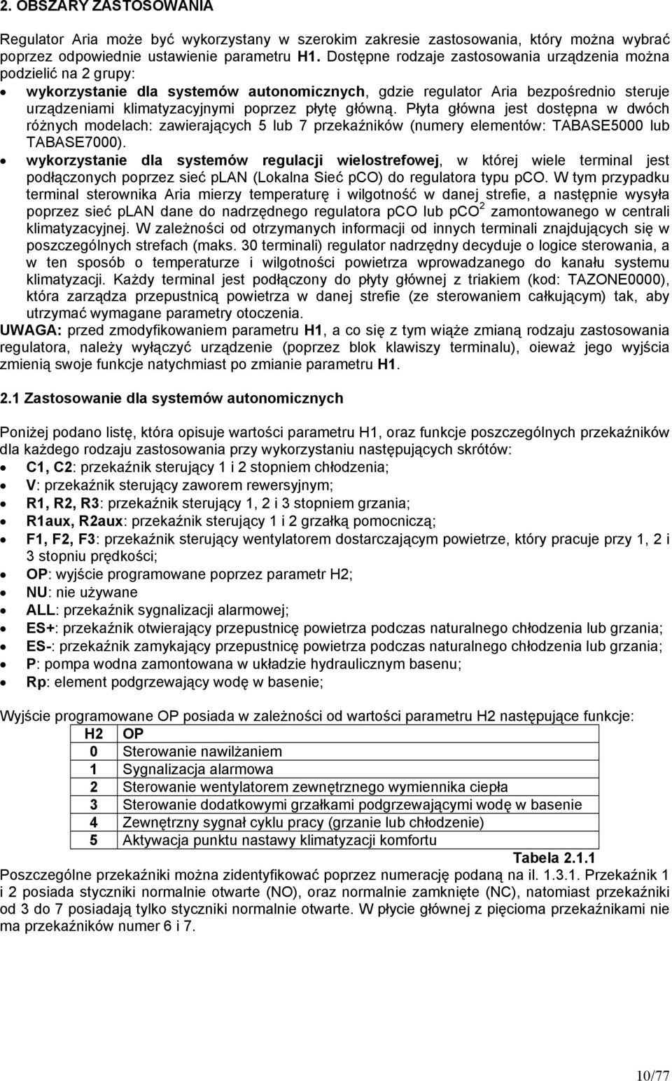 główną. Płyta główna jest dostępna w dwóch różnych modelach: zawierających 5 lub 7 przekaźników (numery elementów: TABASE5000 lub TABASE7000).