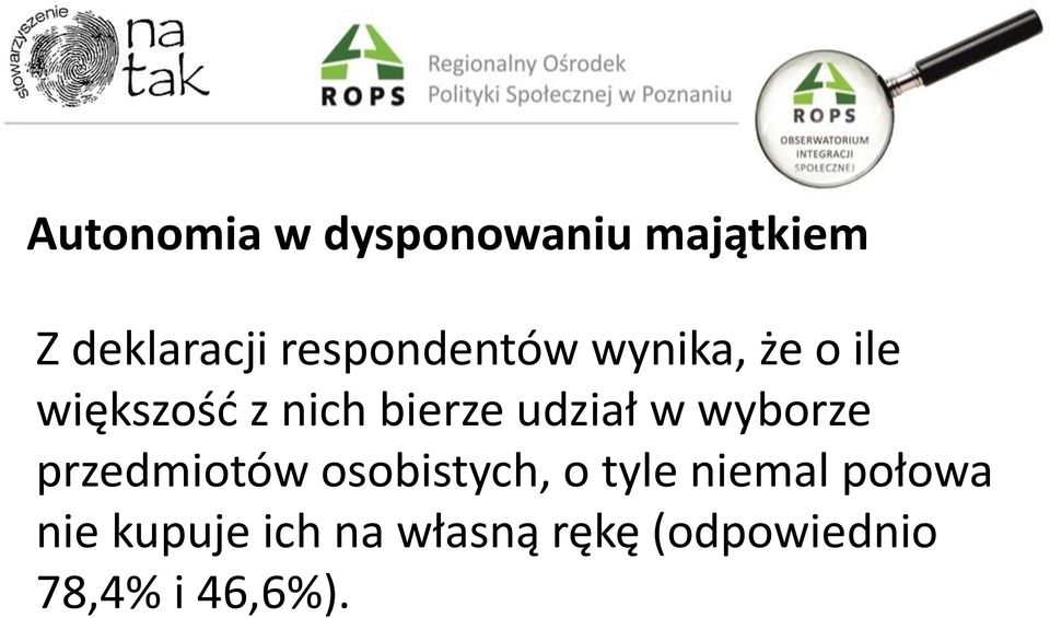 udział w wyborze przedmiotów osobistych, o tyle niemal