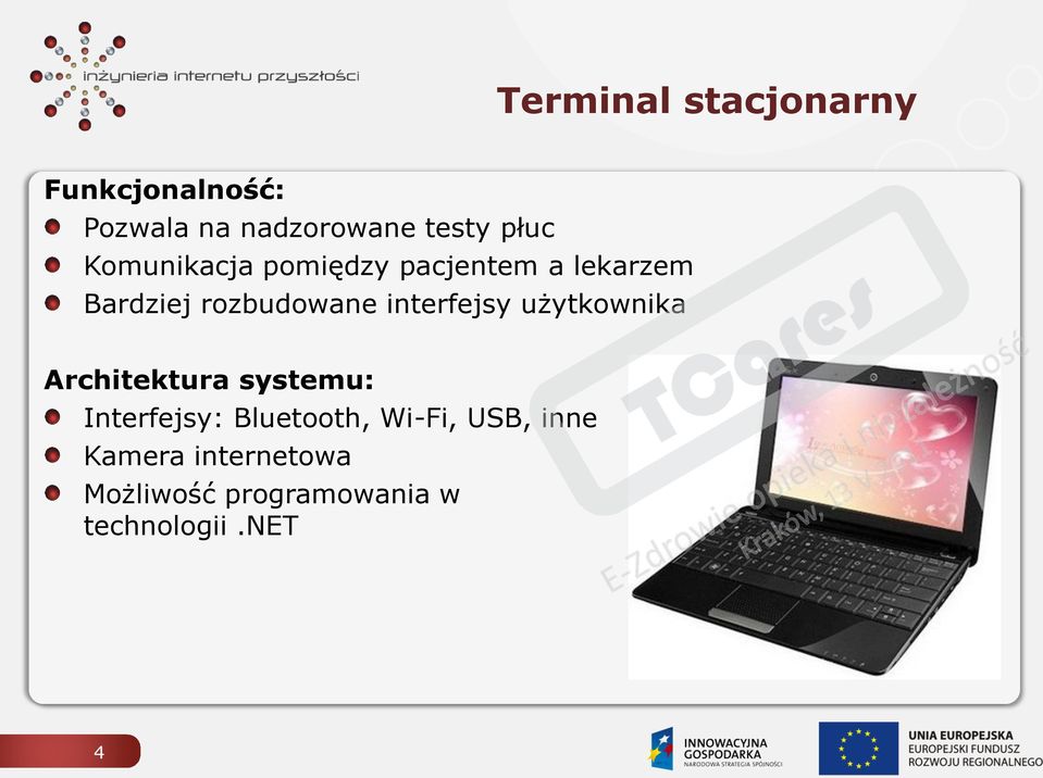 interfejsy użytkownika Architektura systemu: Interfejsy: Bluetooth,