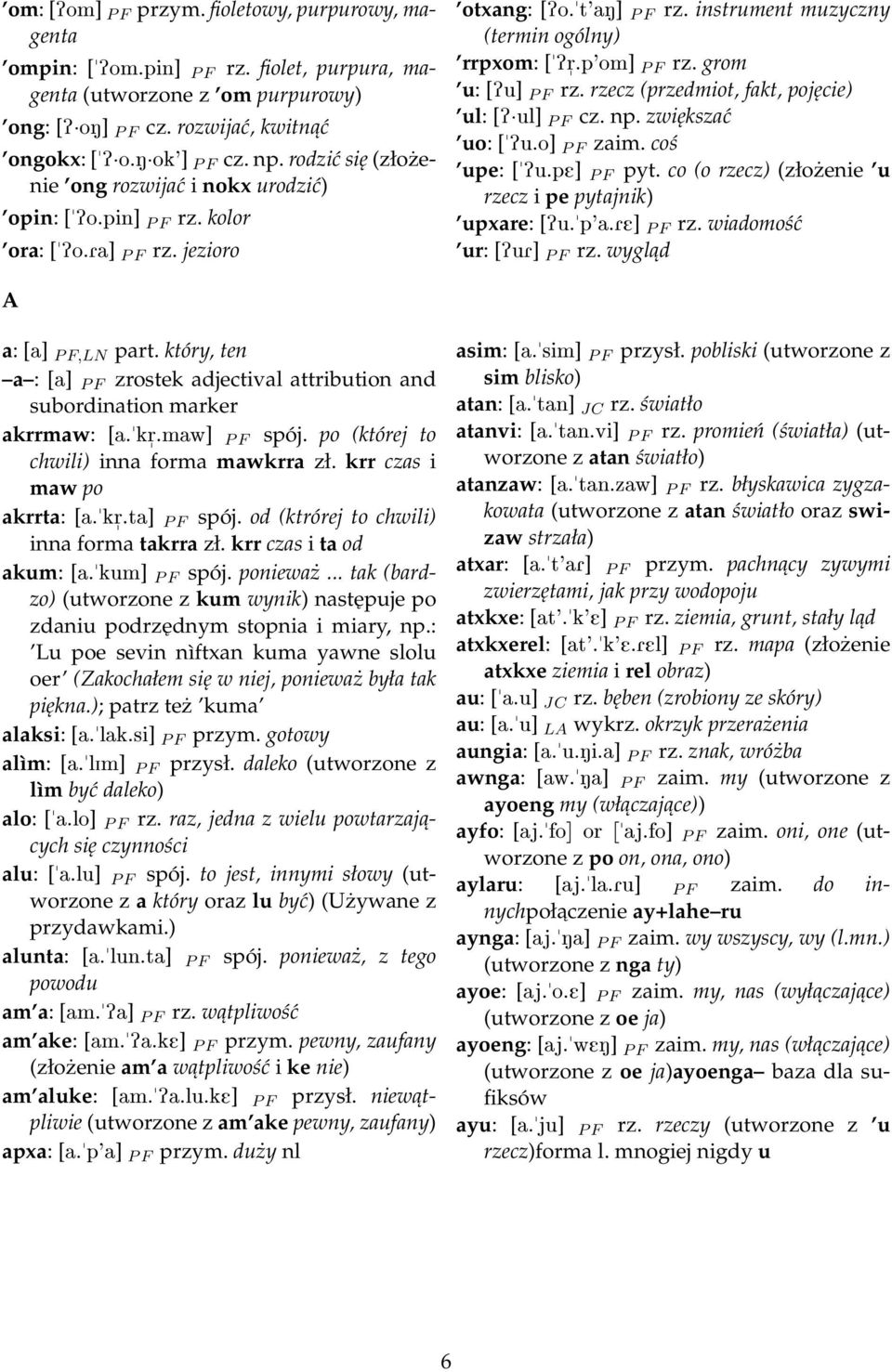 p'om] P F rz. grom u: [Pu] P F rz. rzecz (przedmiot, fakt, pojęcie) ul: [P ul] P F cz. np. zwiększać uo: ["Pu.o] P F zaim. coś upe: ["Pu.pE] P F pyt.