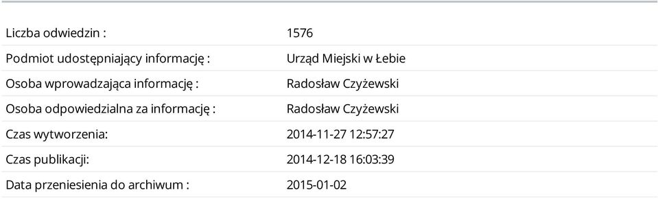 Miejski w Łebie Radosław Czyżewski Radosław Czyżewski Czas wytworzenia: