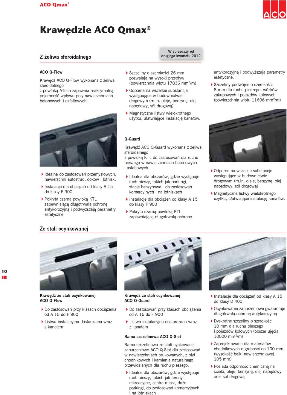 Szczeliny o szerokości 26 mm pozwalają na wysoki przepływ (powierzchnia wlotu 17836 mm 2 /m) Odporne na wszelkie substancje występujące w budownictwie drogowym (m.in. oleje, benzynę, olej napędowy, sól drogową) Magnetyczne listwy wielokrotnego użytku, ułatwiające instalację kanałów.