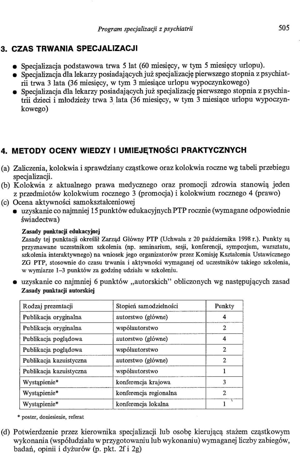 specjalizację pierwszego stopnia z psychiatrii dzieci i młodzieży trwa 3 lata (36 miesięcy, w tym 3 miesiące urlopu wypoczynkowego) 4.