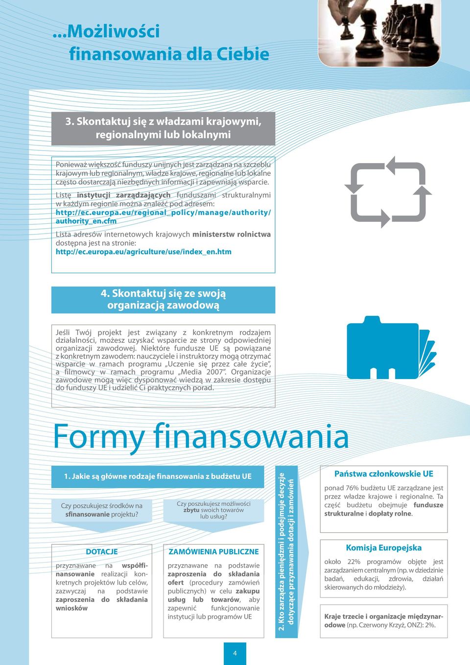 często dostarczają niezbędnych informacji i zapewniają wsparcie. Listę instytucji zarządzających funduszami strukturalnymi w każdym regionie można znaleźć pod adresem: http://ec.europa.