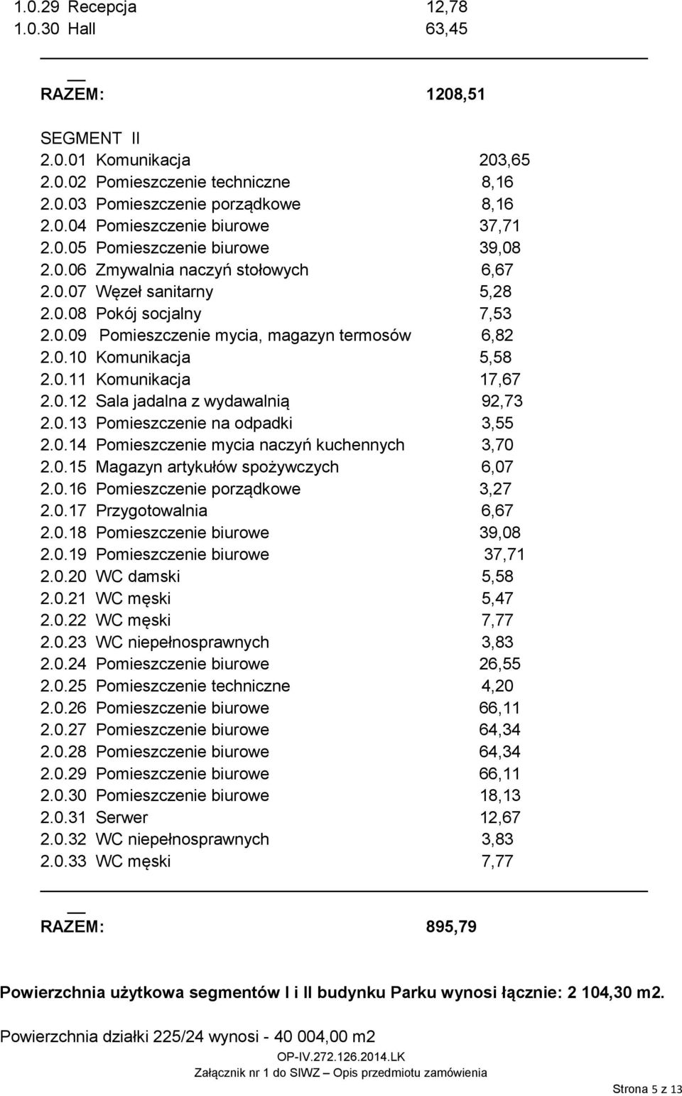 0.11 Komunikacja 17,67 2.0.12 Sala jadalna z wydawalnią 92,73 2.0.13 Pomieszczenie na odpadki 3,55 2.0.14 Pomieszczenie mycia naczyń kuchennych 3,70 2.0.15 Magazyn artykułów spożywczych 6,07 2.0.16 Pomieszczenie porządkowe 3,27 2.