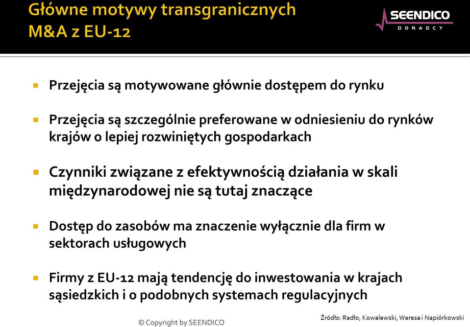 międzynarodowej nie są tutaj znaczące Dostęp do zasobów ma znaczenie wyłącznie dla firm w sektorach