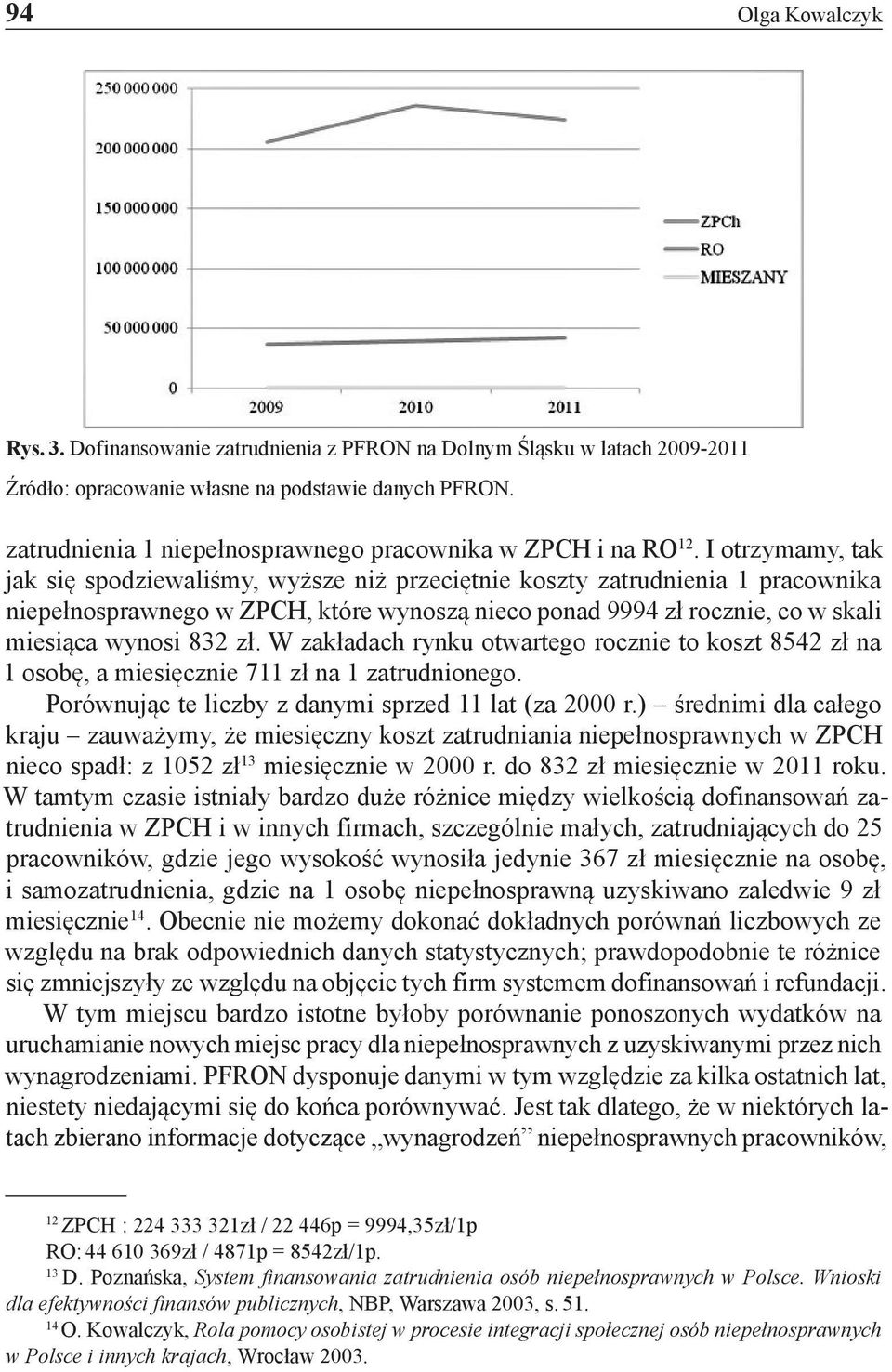 I otrzymamy, tak jak się spodziewaliśmy, wyższe niż przeciętnie koszty zatrudnienia 1 pracownika niepełnosprawnego w ZPCH, które wynoszą nieco ponad 9994 zł rocznie, co w skali miesiąca wynosi 832 zł.