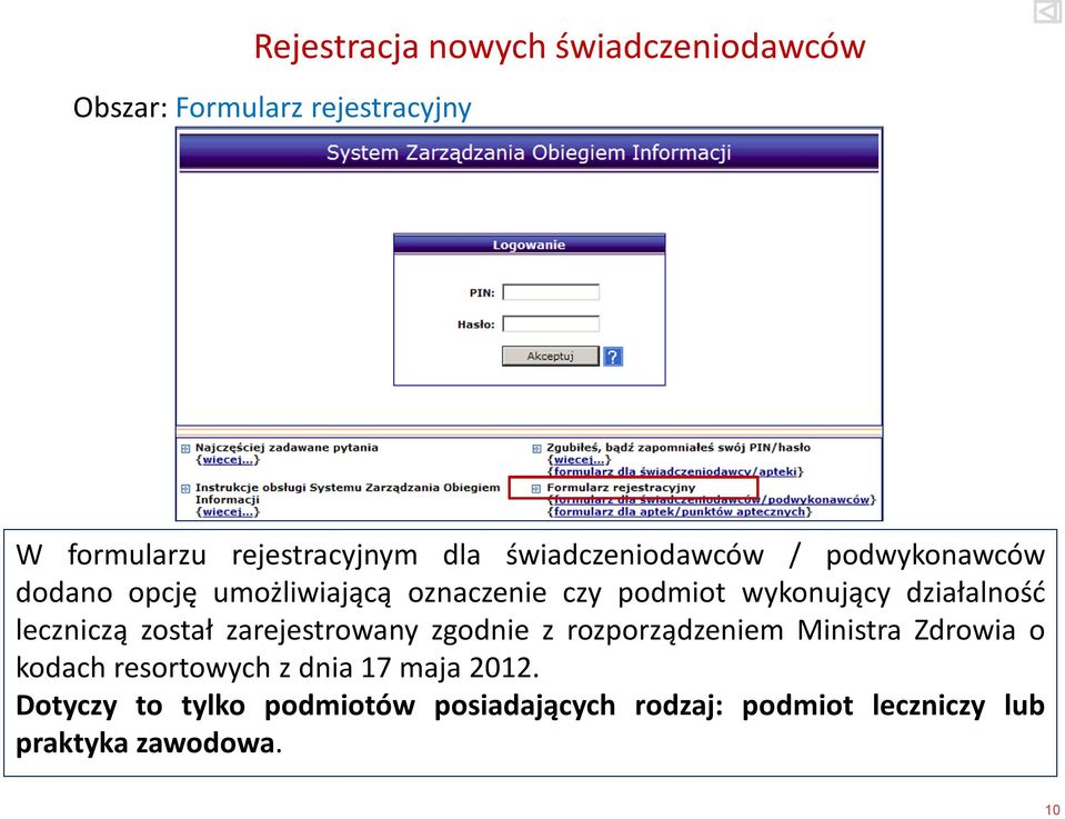 działalność leczniczą został zarejestrowany zgodnie z rozporządzeniem Ministra Zdrowia o kodach