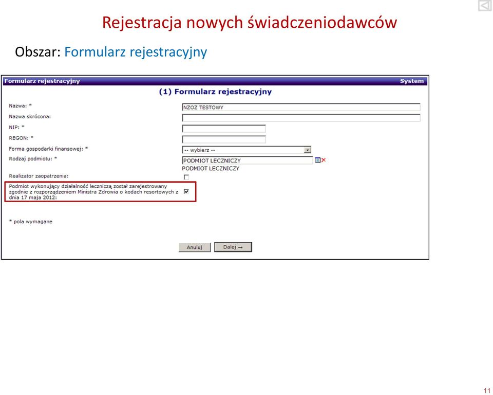 świadczeniodawców