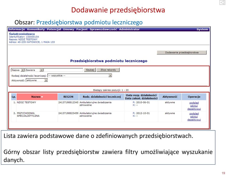 zdefiniowanych przedsiębiorstwach.