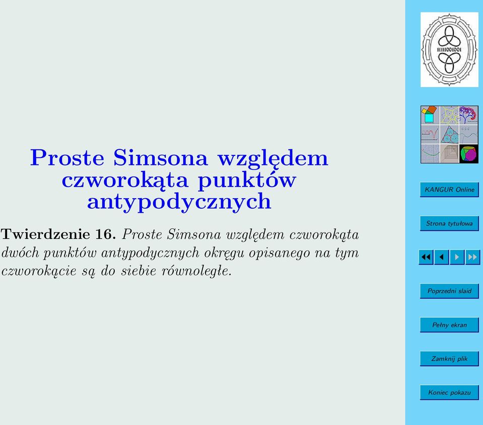 Proste Simsona względem czworokąta dwóch punktów