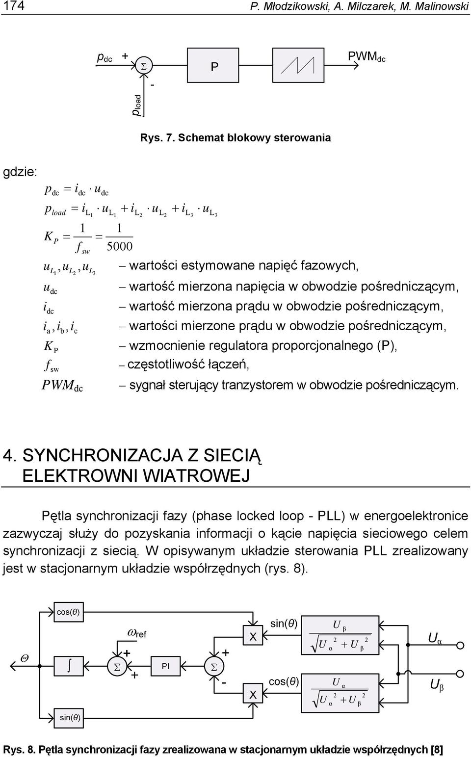 napięcia w obwodzie pośredniczącym, i wartość mierzona prądu w obwodzie pośredniczącym, dc i, i i wartości mierzone prądu w obwodzie pośredniczącym, a b, c K P wzmocnienie regulatora proporcjonalnego